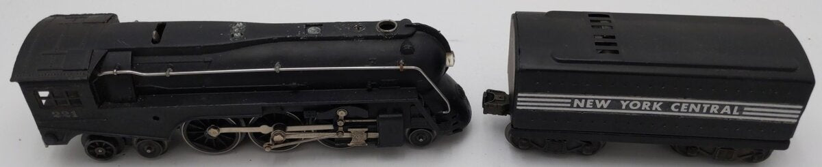 Lionel 221 Vintage O NYC Dreyfuss Black 2-6-4 Steam Locomotive & 221-T Tender