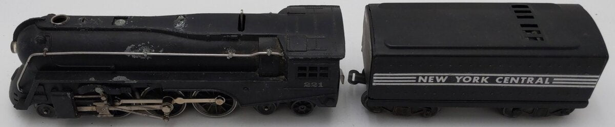 Lionel 221 Vintage O NYC Dreyfuss Black 2-6-4 Steam Locomotive & 221-T Tender