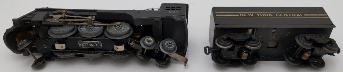 Lionel 221 O New York Central 2-6-4 Steam Loco & Tender w/ Aluminum Wheels -Rare VG