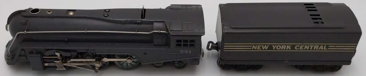 Lionel 221 O New York Central 2-6-4 Steam Loco & Tender w/ Aluminum Wheels -Rare VG