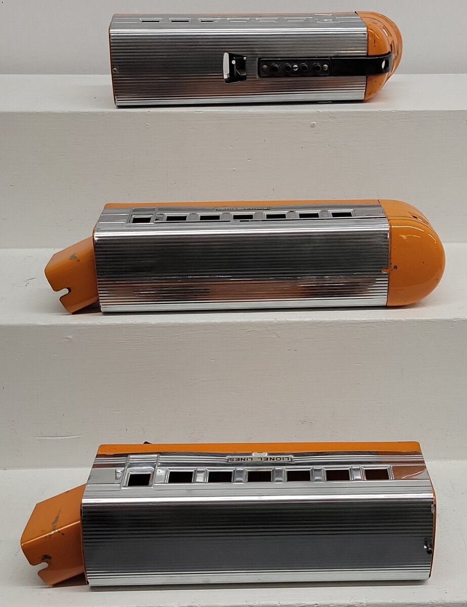Lionel Vintage O 1700E, 1701 and 1702 Orange Junior Streamline Set VG