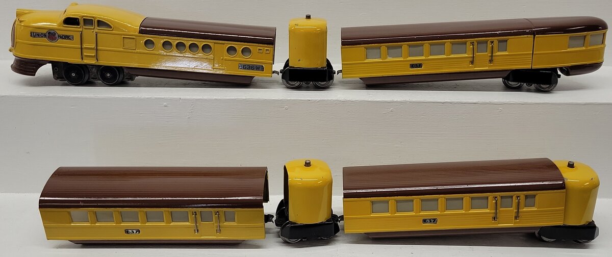 Lionel 636W Vintage O Prewar Union Pacific Streamliner Set (Set of 4)