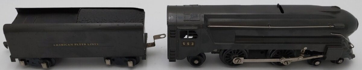 American Flyer 553 Vintage O 4-4-2 Gauge Prewar Steam Locomotive and Tender VG