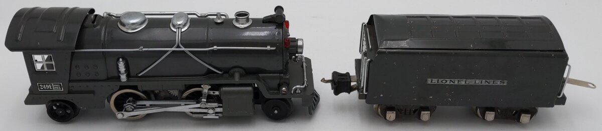 Lionel 249E Vintage O Prewar Gunmetal Tinplate 2-4-2 Steam Locomotive