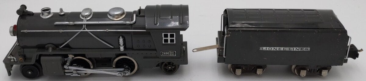 Lionel 249E Vintage O Prewar Gunmetal Tinplate 2-4-2 Steam Locomotive