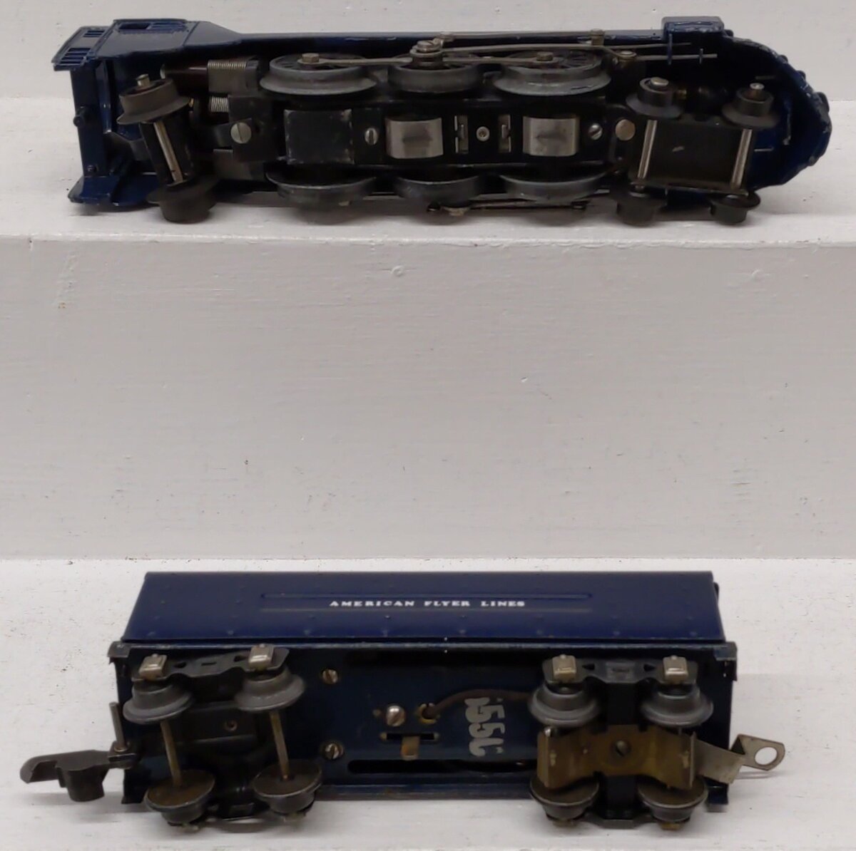 American Flyer 556 Vintage O Gauge Royal Blue 4-6-2 Steam Locomotive & Tender VG