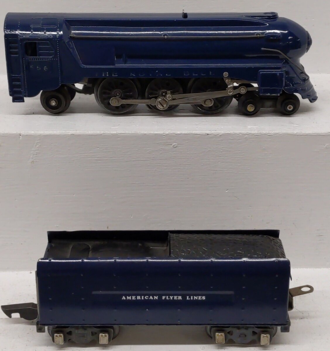 American Flyer 556 Vintage O Gauge Royal Blue 4-6-2 Steam Locomotive & Tender VG