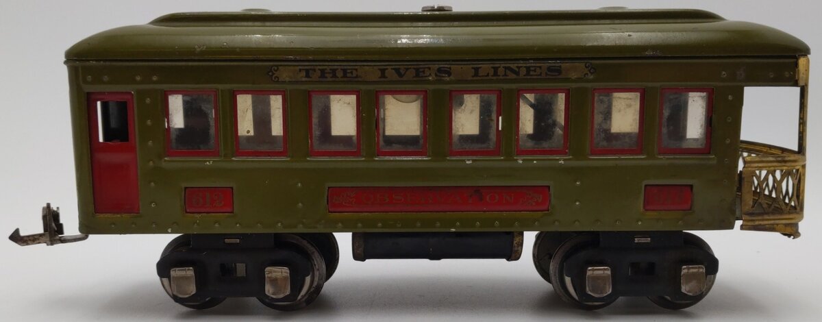 Lionel 612 Vintage O Prewar Tinplate Observation Passenger Car VG