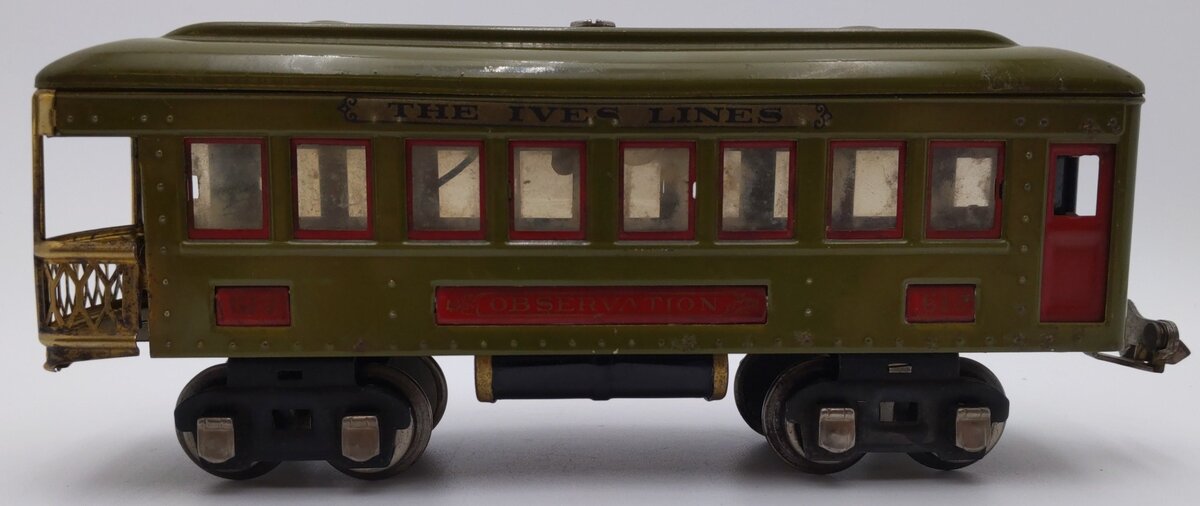 Lionel 612 Vintage O Prewar Tinplate Observation Passenger Car VG
