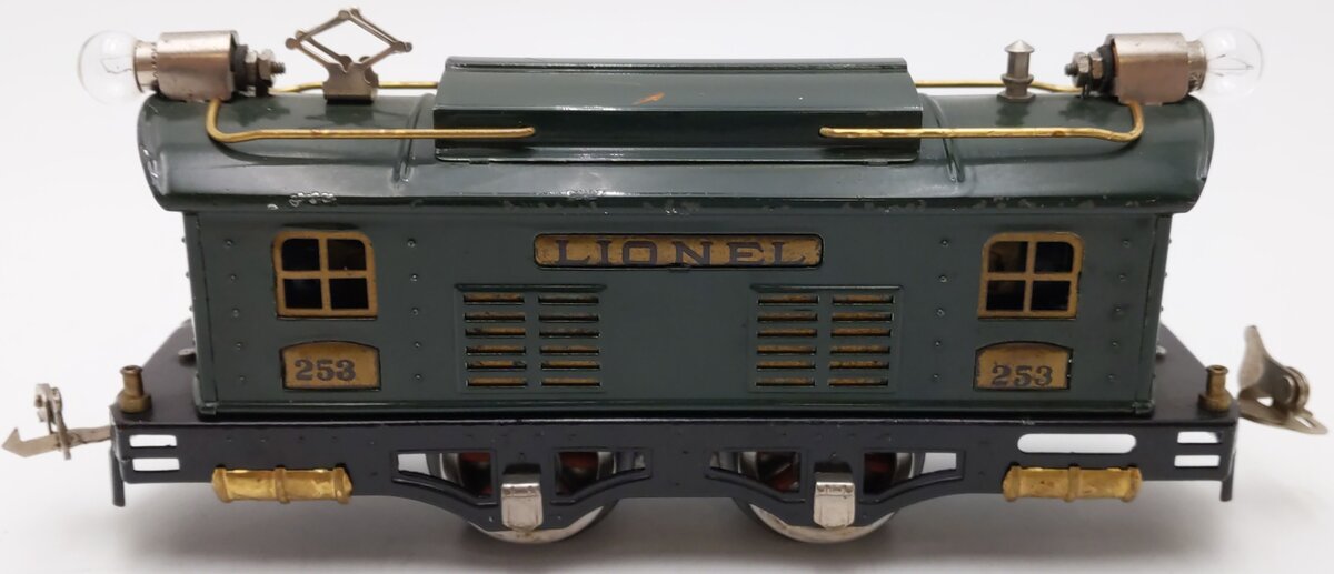 Lionel 253 Vintage O Prewar Green Tinplate Electric Locomotive VG