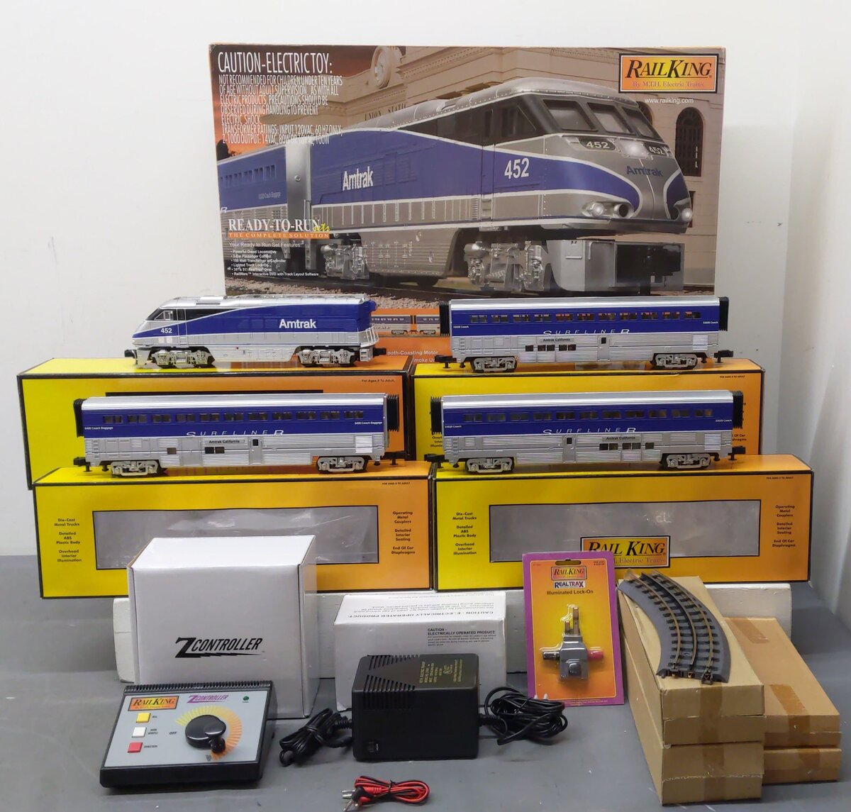MTH 30-4198-1 Amtrak RailKing F59 Superliner O Gauge Diesel Train Set w/PS2 EX/Box