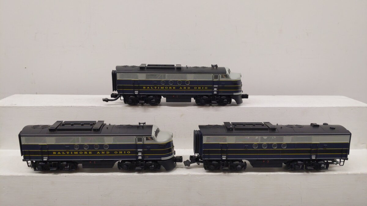 MTH 20-2442-1 O Gauge B&O FT ABA Diesel Engine Set w/PS2 #111/111A/11X EX/Box