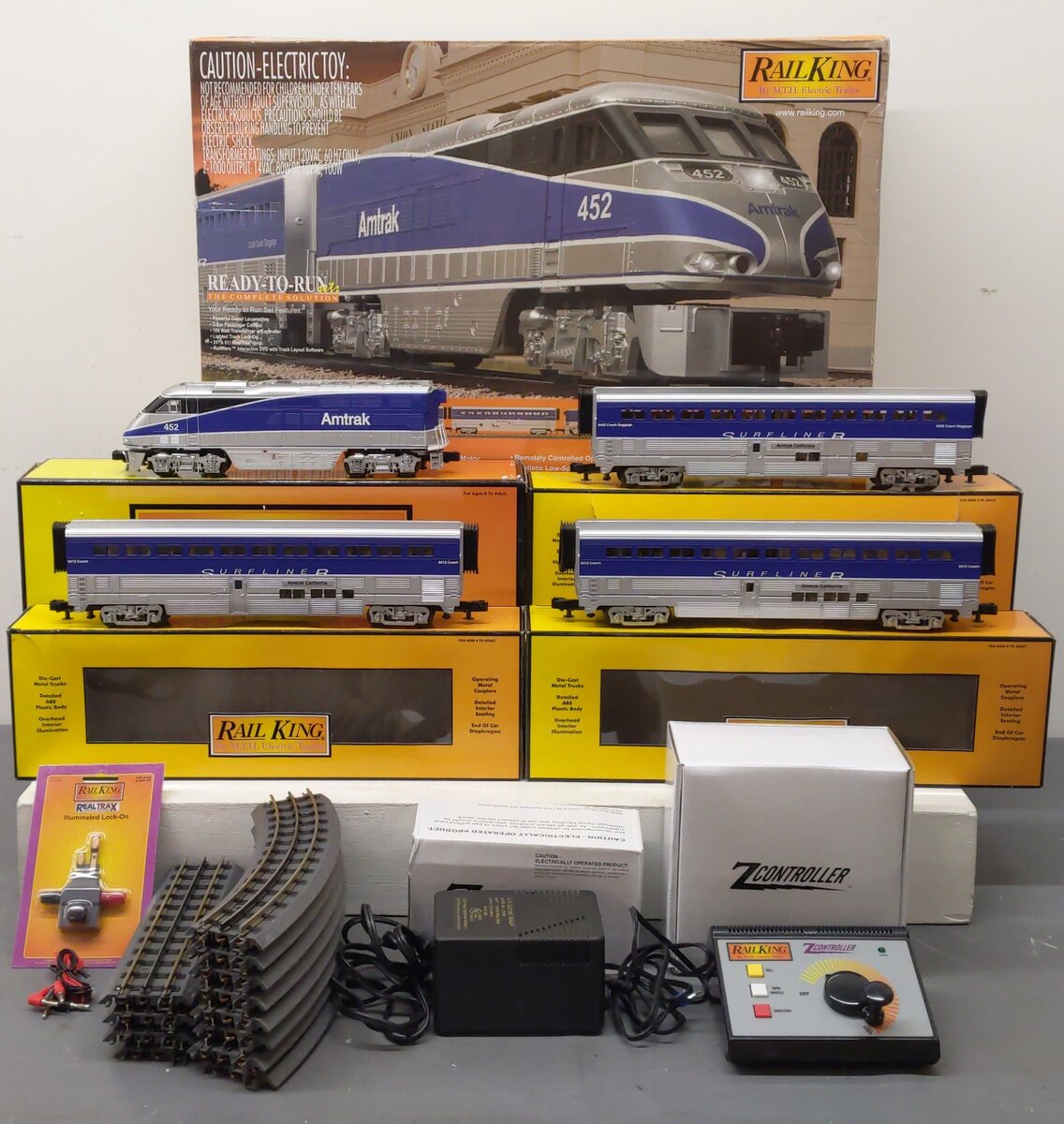 MTH 30-4198-1 Amtrak RailKing F59 Superliner O Gauge Diesel Train Set w/PS2 EX/Box