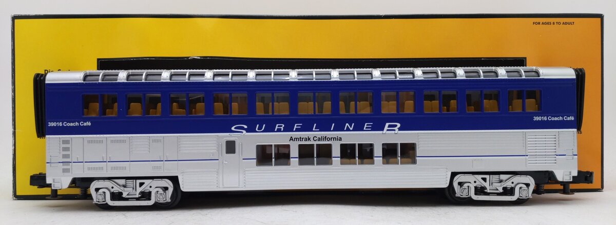 MTH 30-6509b O Gauge Amtrak Surfliner Diner Car #39016 EX/Box