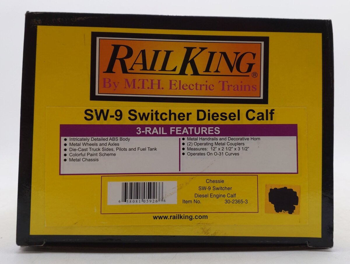MTH 30-2365-3 Chessie SW-9 Calf Diesel Switcher #9603B EX/Box