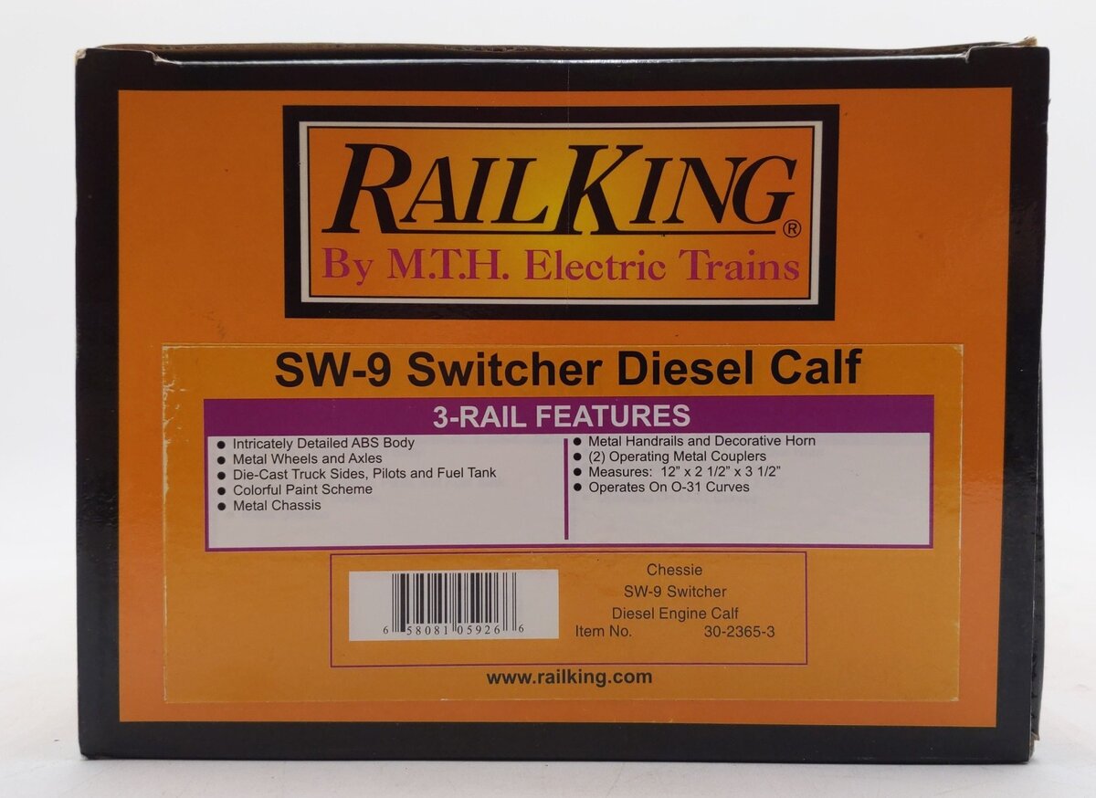 MTH 30-2365-3 Chessie SW-9 Calf Diesel Switcher #9603B EX/Box