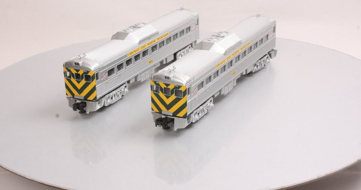 MTH 30-2390-3 Chicago & North Western RDC Budd Car Add-On Set #9934/9932 LN/Box