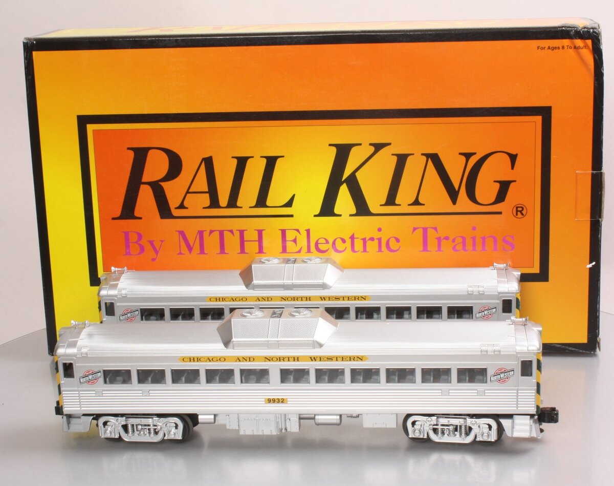MTH 30-2390-3 Chicago & North Western RDC Budd Car Add-On Set #9934/9932 LN/Box