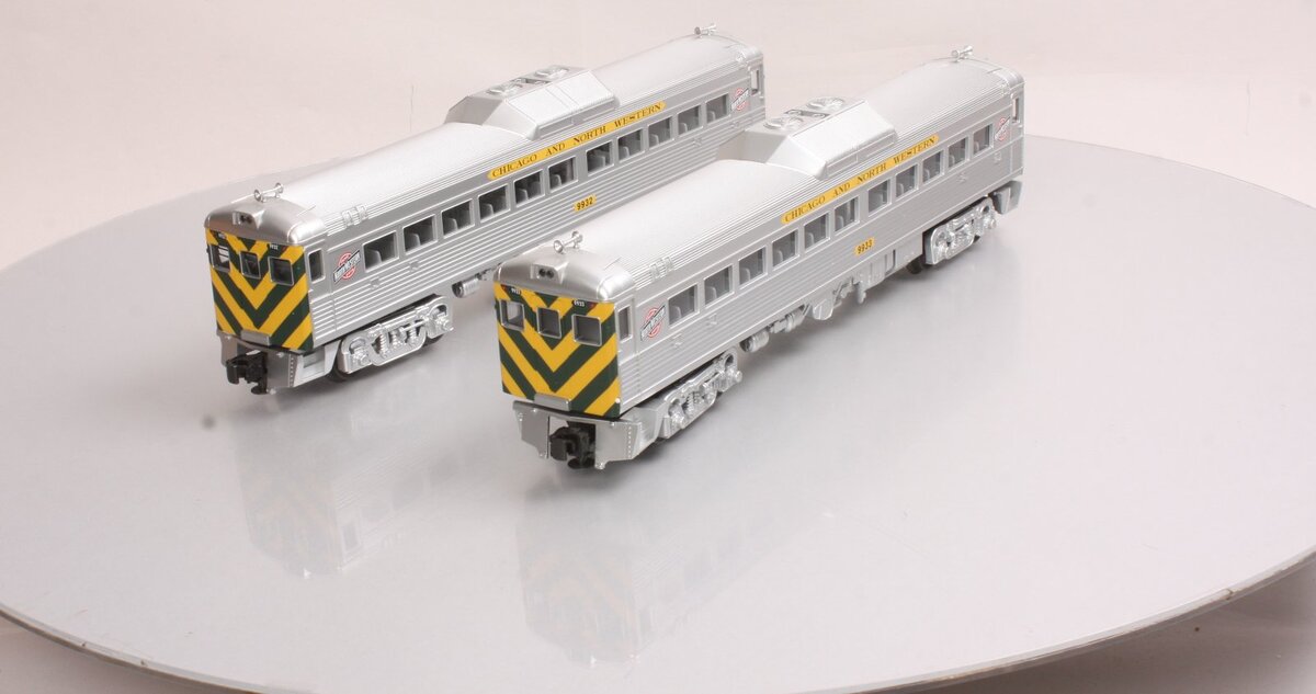 MTH 30-2390-3 Chicago & North Western RDC Budd Car Add-On Set #9934/9932 LN/Box