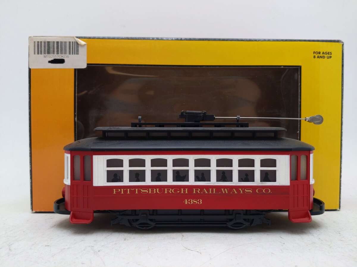 MTH 30-2557 O Gauge Pittsburgh Bump-N-Go Trolley #4383 EX/Box