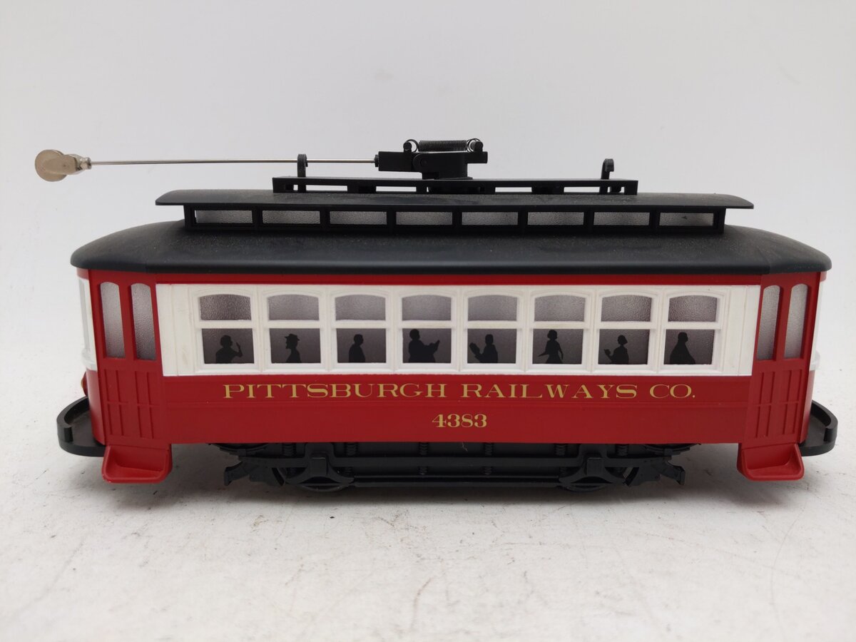 MTH 30-2557 O Gauge Pittsburgh Bump-N-Go Trolley #4383 EX/Box