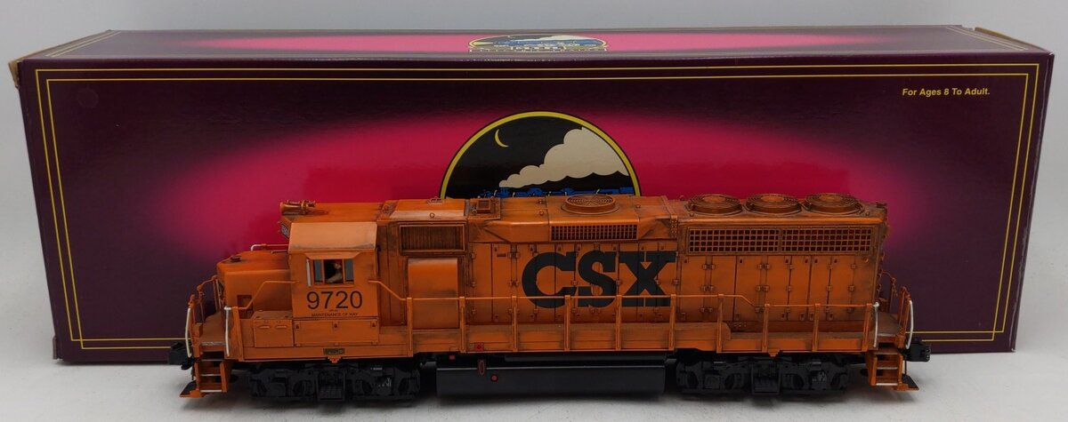 MTH 20-2519-3 Custom Weathered CSX GP-40 Non-Powered Diesel Engine #9720/Box