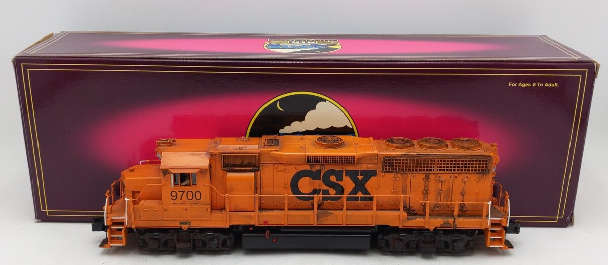 MTH 20-2519-1 O Gauge Custom Weathered CSX GP-40 Diesel Engine w/PS2 #9700/Box