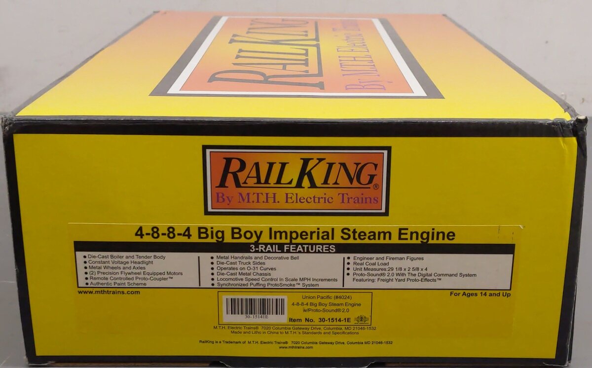 MTH 30-1514-1E O Gauge Union Pacific 4024 4-8-8-4 Big Boy Steam Loco (3Rail) LN/Box