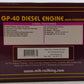 MTH 20-2371-3 New York Central GP-40 Non-Powered Diesel Engine #3030 EX/Box