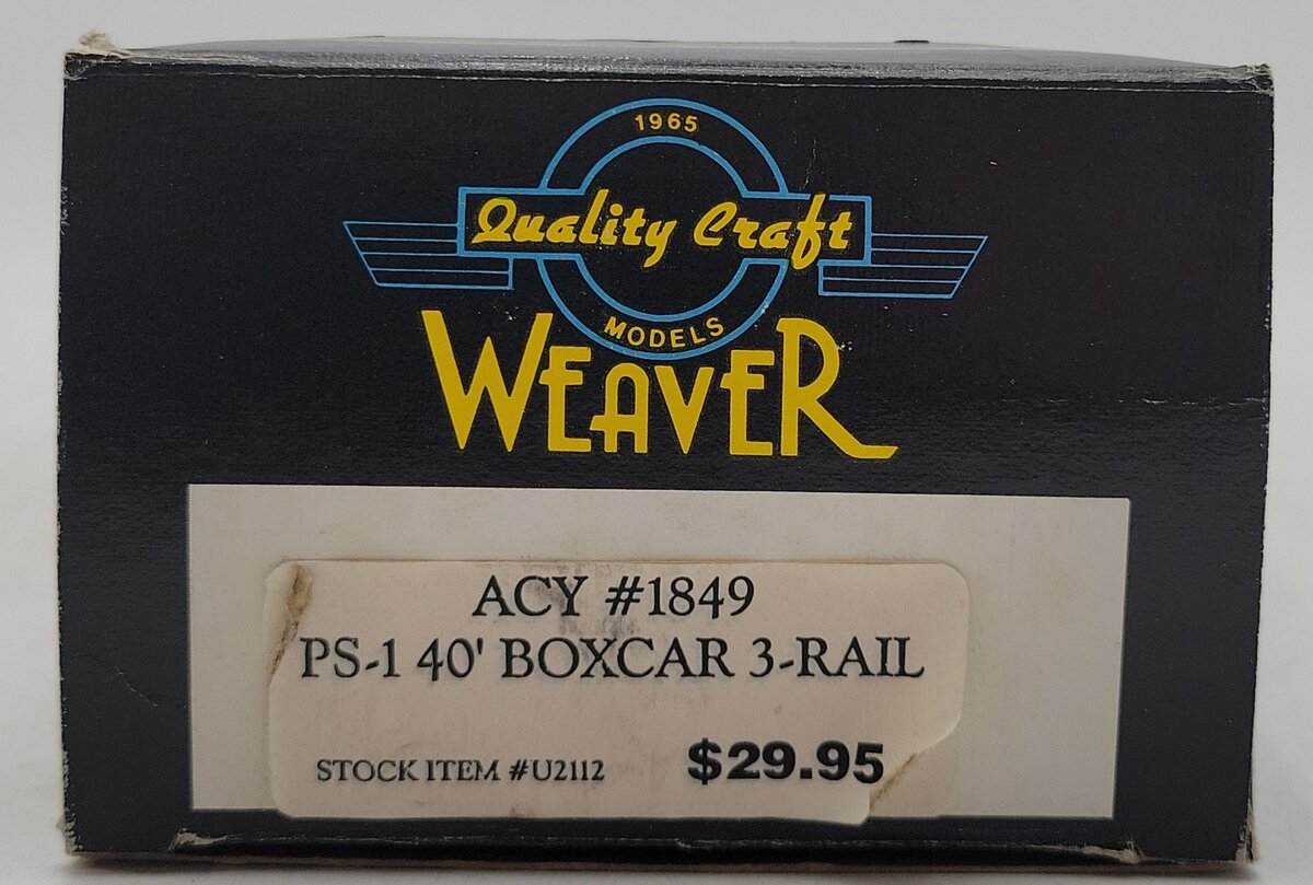 Weaver U2112 Akron Canton & Youngstown Box Car #1849- Weathered/Box