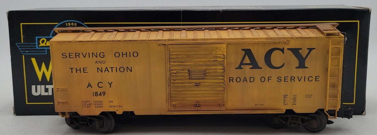 Weaver U2112 Akron Canton & Youngstown Box Car #1849- Weathered/Box