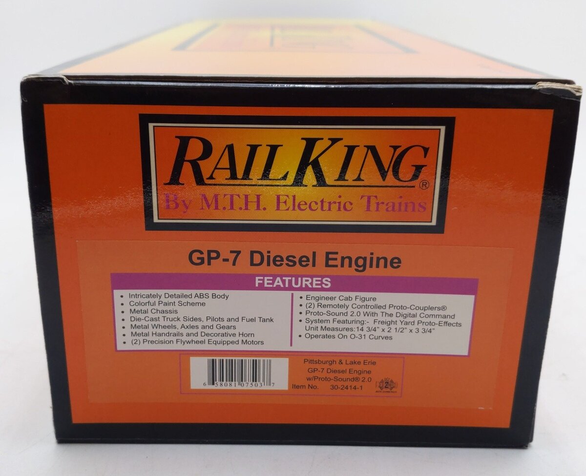 MTH 30-2414-1 O Pittsburgh & Lake Erie GP-7 Diesel Engine w/PS2 #1501 EX/Box