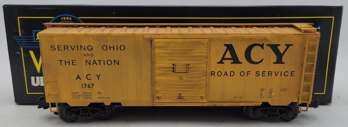 Weaver U2112 O Gauge Akron Canton & Youngstown Box Car #1767 (3 Rail)-Weathered/Box