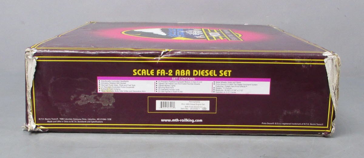 MTH 20-2332-1 PRR FA-2 ABA Diesel Engine Set w/PS2 #9620/9623 LN/Box