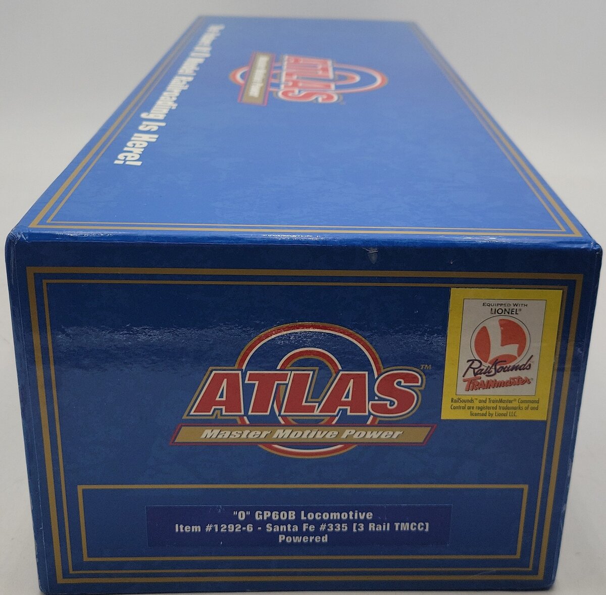 Atlas 1292-6 O Santa Fe GP60B Diesel Locomotive w/TMCC #335 EX/Box