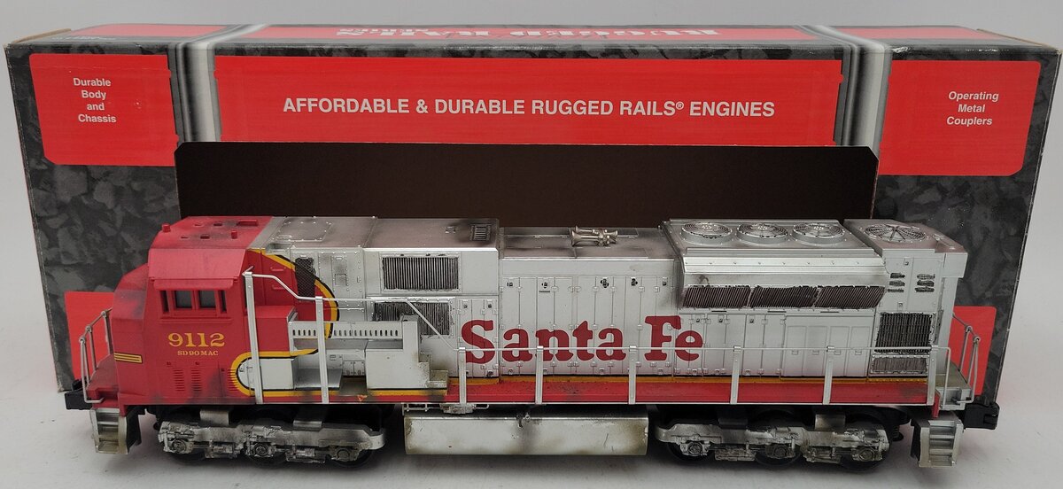 MTH 30-2281-1 O Scale Weathered ATSF SD90-MAC SF Diesel Engine w/PS2 #9112/Box