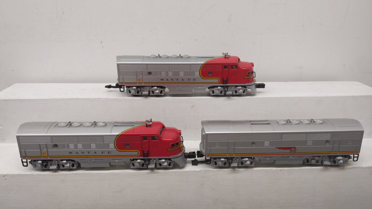 MTH 30-2701-1E O Scale Santa Fe War Bonnet Set F3 ABA PS2 EX