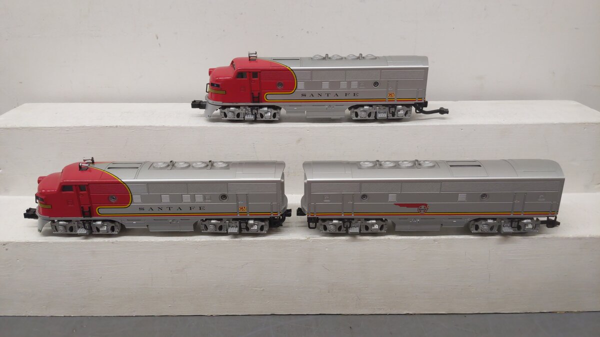 MTH 30-2701-1E O Scale Santa Fe War Bonnet Set F3 ABA PS2 EX