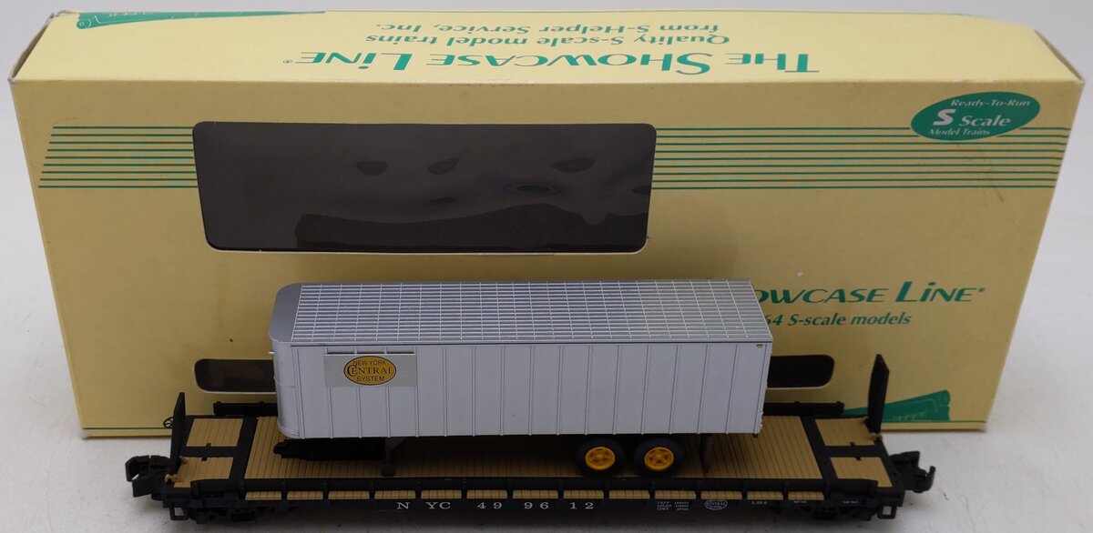 S-Helper Service 00192 S Scale NYC Flat Car w NYC Trailer (Hi-Rail) EX/Box