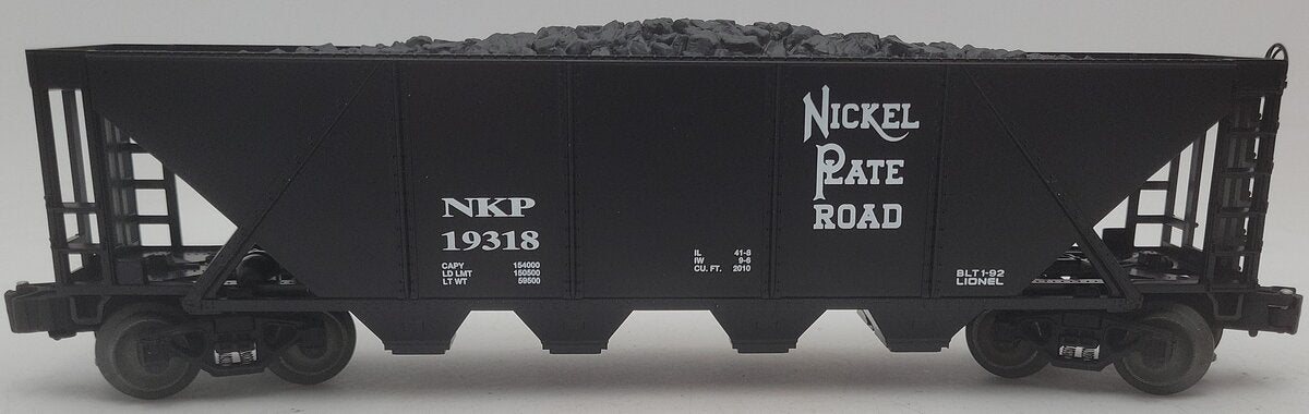 Lionel 6-19318 O Gauge Nickel Plate Road Quad Hopper w/ Coal Load EX/Box