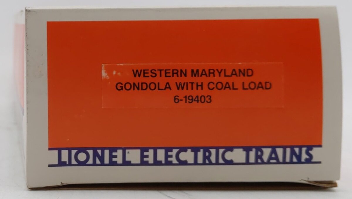 Lionel 6-19403 O Gauge Western Maryland Gondola with Coal Load #19403 LN/Box