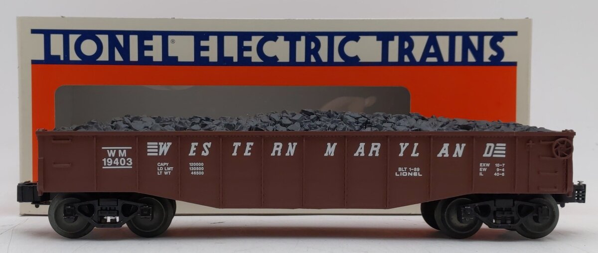 Lionel 6-19403 O Gauge Western Maryland Gondola with Coal Load #19403 LN/Box