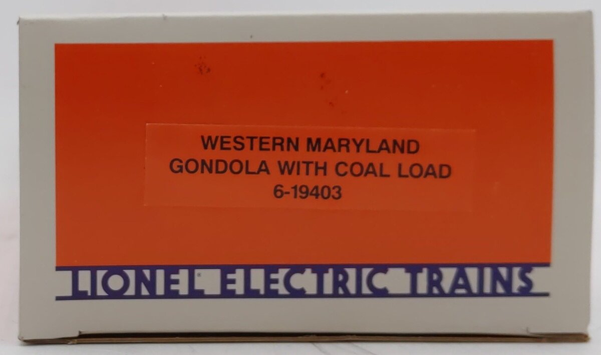 Lionel 6-19403 O Gauge Western Maryland Gondola with Coal Load #19403 LN/Box