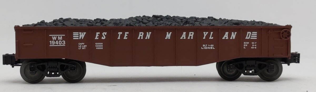Lionel 6-19403 O Gauge Western Maryland Gondola with Coal Load #19403 LN/Box