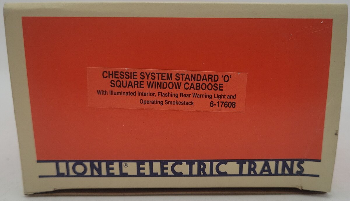 Lionel 6-17608 O Gauge Chessie Steelside Square Window Caboose #17608 w/ Smoke EX/Box