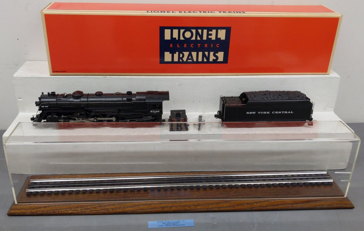 Lionel 6-18005 O NYC 4-6-4 700E Hudson Steam & Tender #5340 w/ Display Case EX/Box