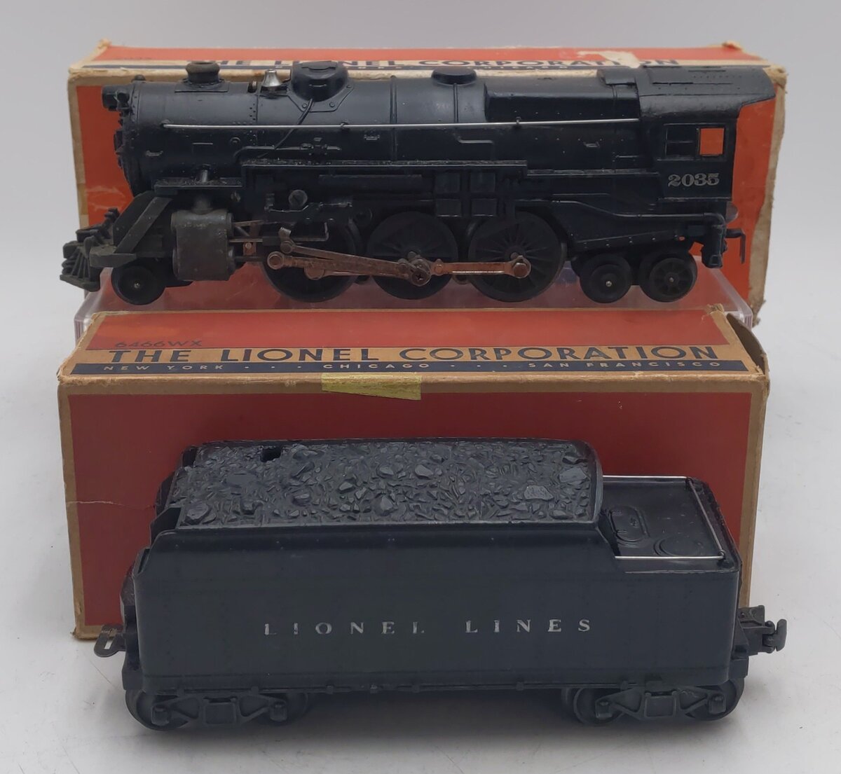Lionel 2035 Vintage O 2-6-4 Diecast Postwar Steam Locomotive w/ 6466WX Tender EX/Box