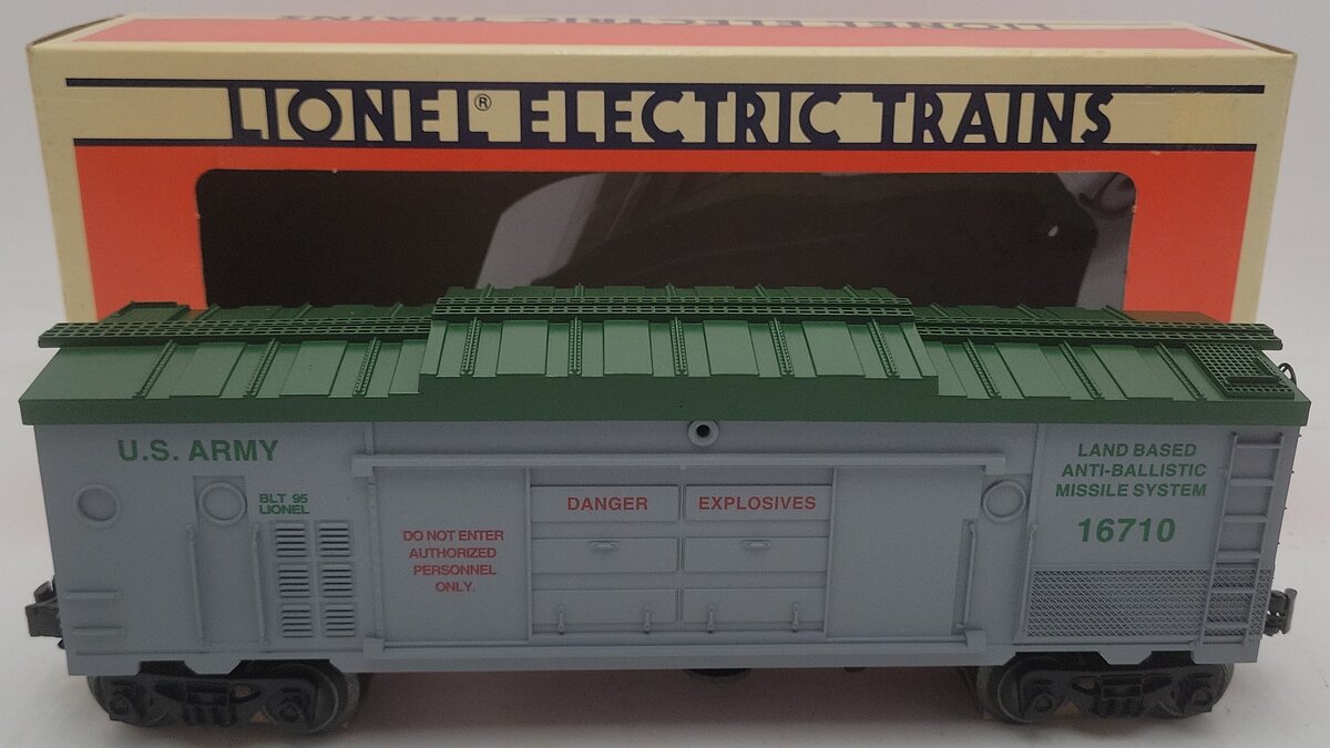 Lionel 6-16710 O Gauge Operating U.S. Army Missile Car #16710 EX/Box