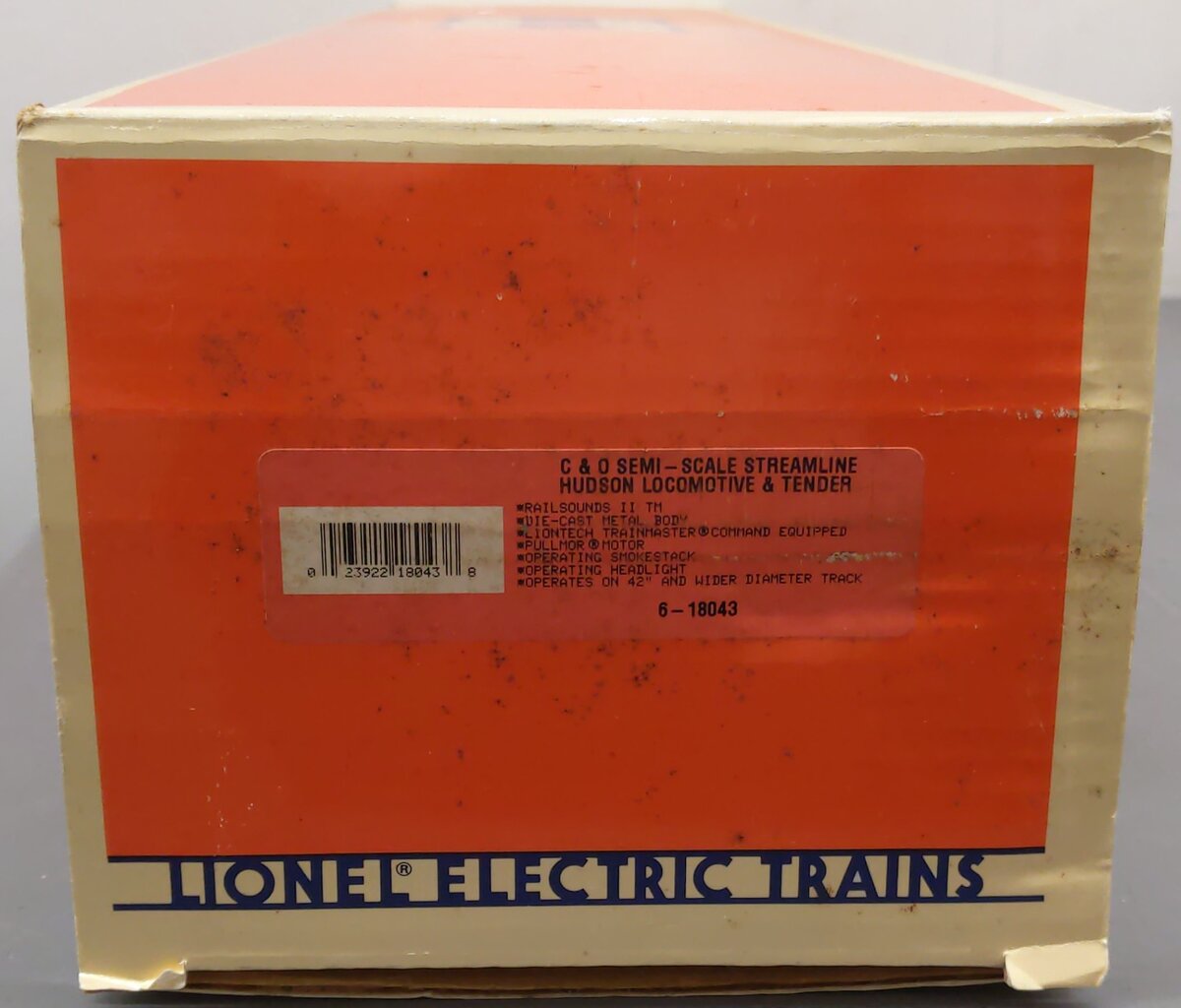 Lionel 6-18043 O Chesapeake & Ohio Streamlined Hudson & Tender #490 with RSII EX/Box