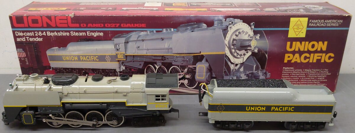 Lionel 6-8002 O Union Pacific Berkshire 2-8-4 Steam Locomotive & Tender #8002 EX/Box